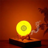 EQUANTU SQ-175 Creative Moon Lamp Quran Speaker Kids Night Light 7 Colors LED 3D Star Moon Light with Stand - Edragonmall.com