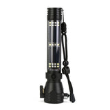 H04-T01 Solar Powered Tactical Flashlight Multi Function Outdoor Car LED Flashlight Ultra Bright Torch Light, with Safety Hammer and Compass - Edragonmall.com