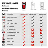 KONNWEI KW818 OBD2 Scanner 2.8" Large Screen OBDII Code Reader with Battery Test Function for All 1996 and Newer OBD II Protocol Cars - Edragonmall.com