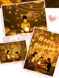 Lucky bird 7 kinds of pattern light Starry sky projector lamp night light romantic rotating music table lamp - Edragonmall.com