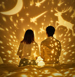 lucky star 8 kinds of pattern light Starry sky projector lamp night light romantic rotating music table lamp - Edragonmall.com