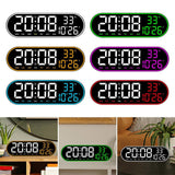CRONY 8021 Clock Digital Wall Clock Alarm Clock Wall Mounted Adjustable Temperature Digital Clock Remote Control for Home