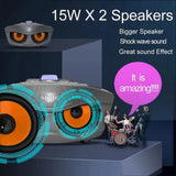SDRD SD306 Plus 30W Karaoke Player Dual bluetooth 4.2 Speaker Family KTV Stereo Mic Big Sound Speaker with 2 Wireless Microphones-Grey - Edragonmall.com