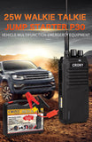Crony 25W P30 high power professional walkie talkie with car jump start LED emergency light 15-55km